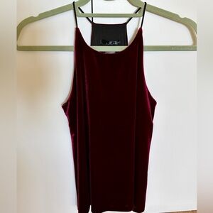 Aqua Deep Red Velvet Camisole